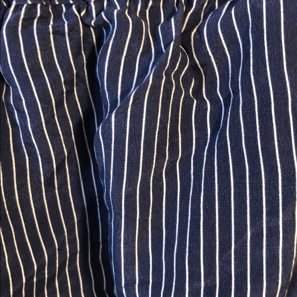 Madewell silk navy and white off the shoulder top - Picture 2 of 2